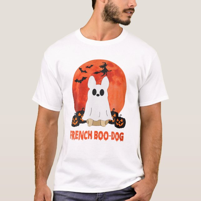 French Bulldog Boo Funny Dog Halloween Costume T-Shirt (Front)