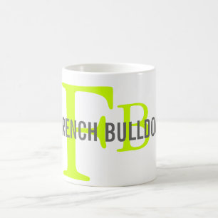 French Bulldog Breed Monogram Design Coffee Mug