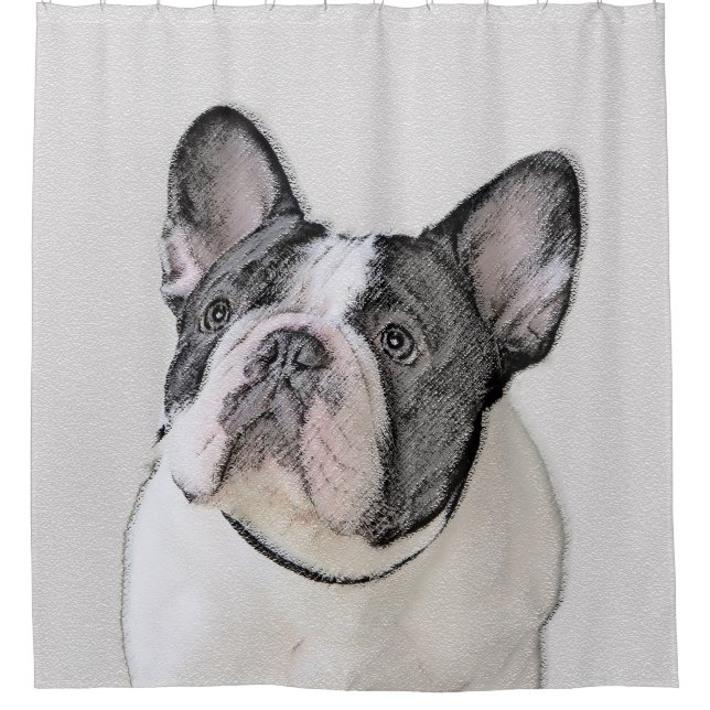 French Bulldog (Brindle Pied) Painting - Dog Art (Front)