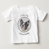 French Bulldog (Brindle Pied) Painting - Dog Art