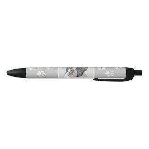 French Bulldog (Brindle Pied) Painting - Dog Art Black Ink Pen