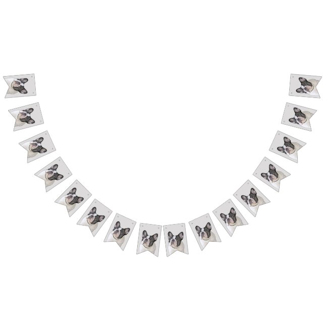 French Bulldog (Brindle Pied) Painting - Dog Art Bunting Flags (All)