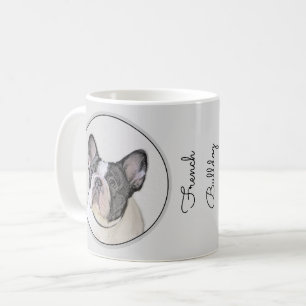 French Bulldog (Brindle Pied) Painting - Dog Art Coffee Mug