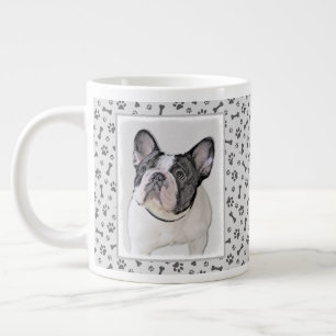 French Bulldog (Brindle Pied) Painting - Dog Art Large Coffee Mug