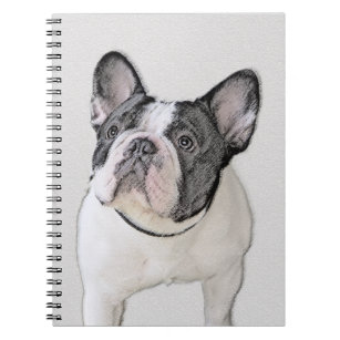 French Bulldog (Brindle Pied) Painting - Dog Art Notebook