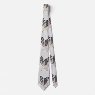 French Bulldog (Brindle Pied) Painting - Dog Art Tie