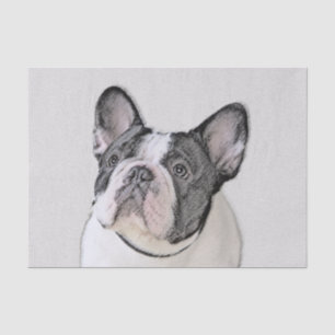 French Bulldog (Brindle Pied) Painting - Dog Art Tissue Paper