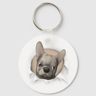 French Bulldog (Buff) Busting Out Keychain