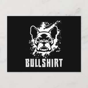 French Bulldog Bullshirt Dog Dogs Vintage Funny Postcard