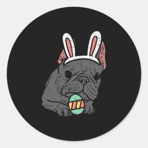 French Bulldog Bunny Cute Frenchie Dog Men Women K Classic Round Sticker