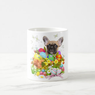 French Bulldog Bunny Dog With Easter Eggs Coffee Mug