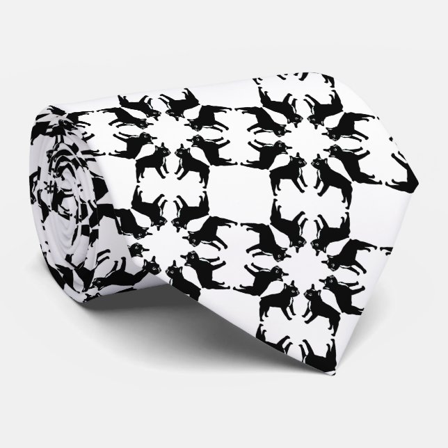 French Bulldog bw Tie (Rolled)