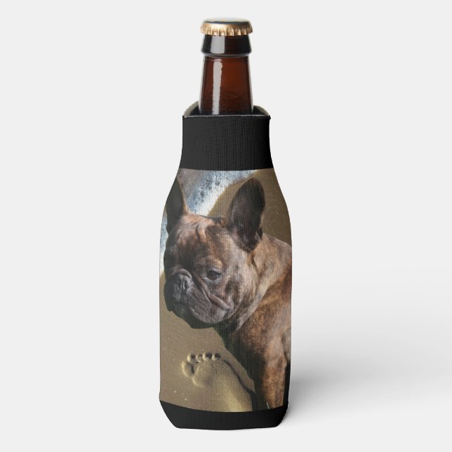 French Bulldog by the Sea Bottle Cooler (Bottle Front)