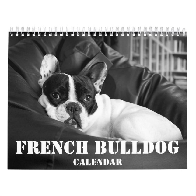 French Bulldog Calendar 2023 Black White Photos (Cover)