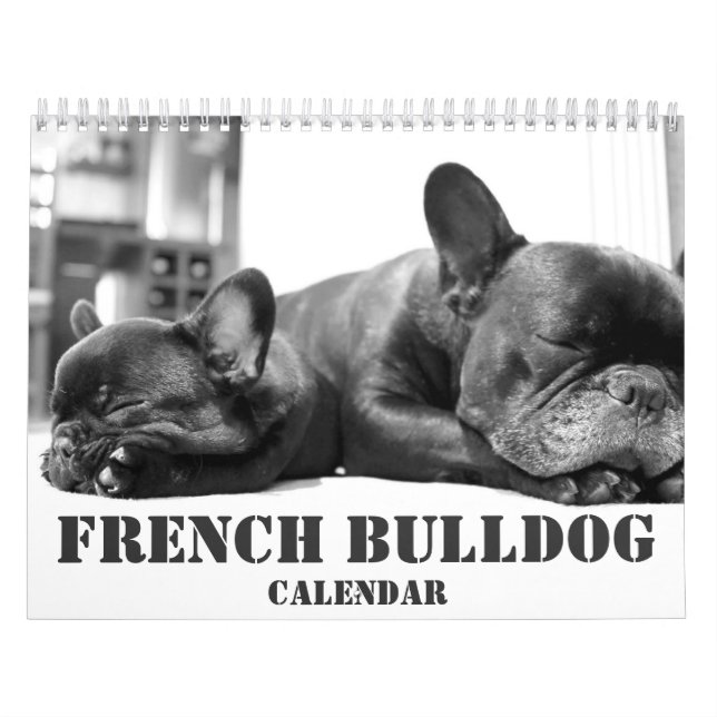 French Bulldog Calendar 2026 Black And White (Cover)