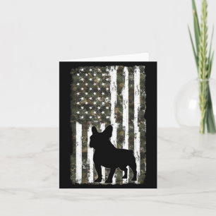 French Bulldog Camouflage American Flag USA Card