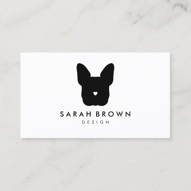 French BullDog Canine puppy pet sitter walker Business Card (Front)