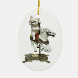 French Bulldog Carousel Ceramic Ornament