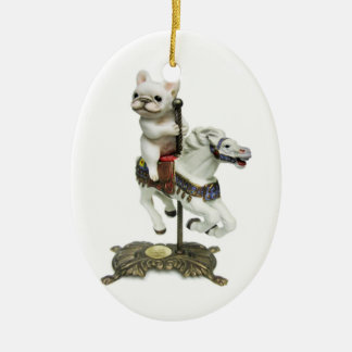 French Bulldog Carousel Ceramic Ornament