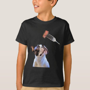 French Bulldog Cartoon Filter Steak Dinner Fun Dog T-Shirt
