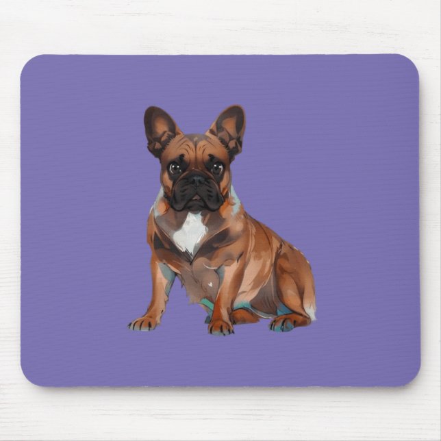 French Bulldog Cartoon French Bulldog Mouse Pad (Front)