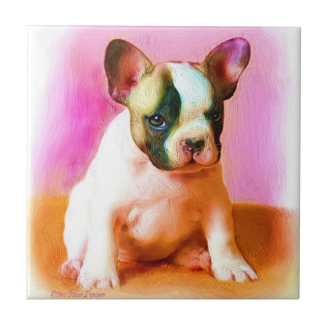 French Bulldog Ceramic Tile (Front)