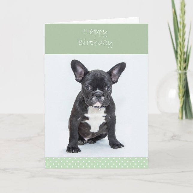 French Bulldog Chiot Bonne Carte de voeux d'annive (Devant)
