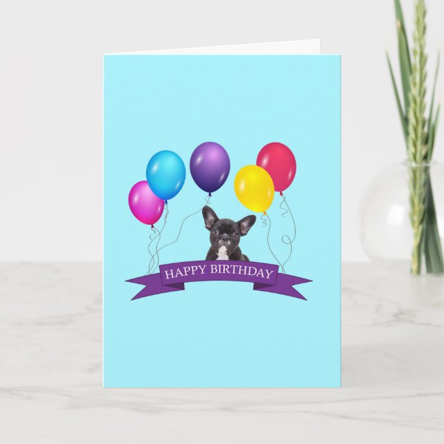 French Bulldog Chiot Bonne Carte de voeux d'annive (Devant)