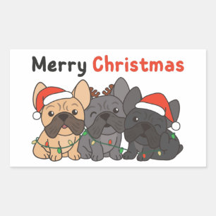 French Bulldog Christmas Animals Cute Dogs Square  Sticker