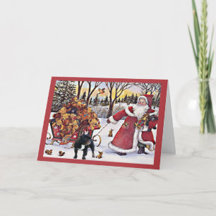 French Bulldog Christmas Card Santa Bears