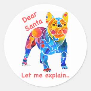 French Bulldog Christmas Classic Round Sticker