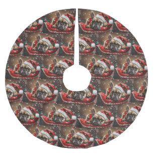 French Bulldog Christmas Festive Brushed Polyester Tree Skirt