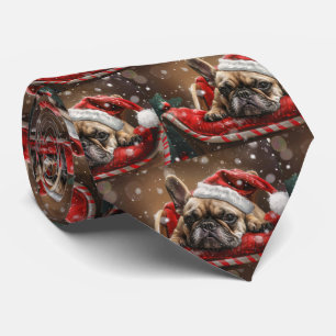French Bulldog Christmas Festive Tie