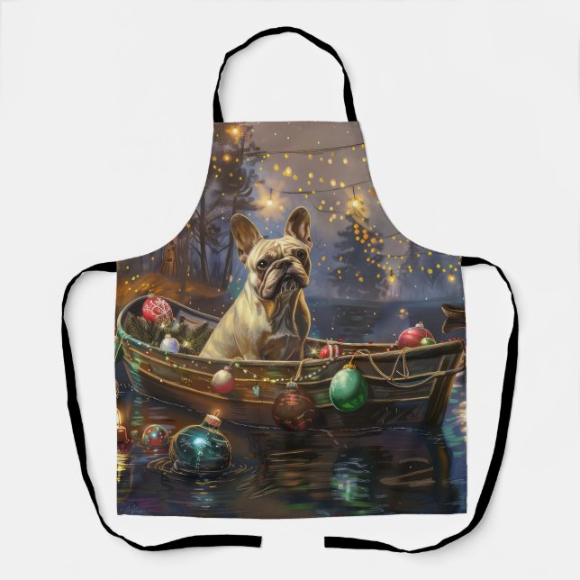 French Bulldog Christmas Festive Voyage  Apron (Front)