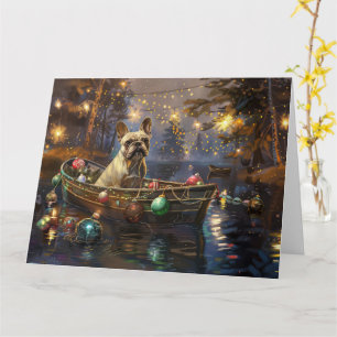 French Bulldog Christmas Festive Voyage  Card
