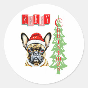 French Bulldog Christmas gift Classic Round Sticker