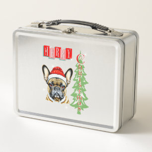 French Bulldog Christmas gift Metal Lunch Box