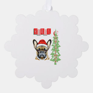 French Bulldog Christmas gift   Ornament Card