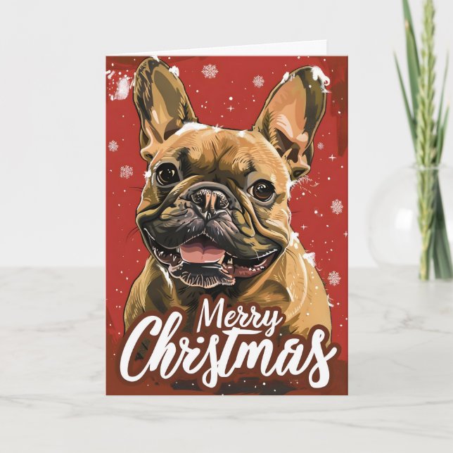 French Bulldog Christmas  Holiday Card (Front)