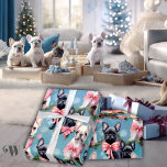 French Bulldog Christmas Joy Wrapping Paper<br><div class="desc">Spread joy and holiday cheer with our modern pastel "French Bulldog Christmas Joy" wrapping paper collection. Features lovable French Bulldog puppies celebrating Christmas in a pretty pastel pink and blue unique Christmas setting, adding a touch of merriment to your gift-giving. Perfect for dog lovers and French Bulldog enthusiasts looking to...</div>