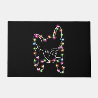 French Bulldog Christmas Light Doormat