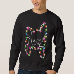 French Bulldog Christmas Light Funny Dog Lover Xma Sweatshirt