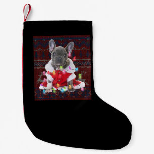 French Bulldog Christmas Lights Ugly Sweater Dog Small Christmas Stocking