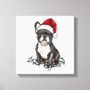 French Bulldog Christmas Lights Xmas Dogs Gifts Me Canvas Print