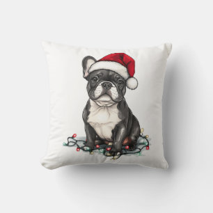 French Bulldog Christmas Lights Xmas Dogs Gifts Me Throw Pillow