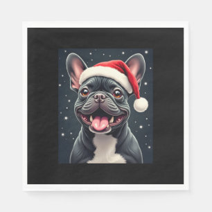 French Bulldog Christmas Long Sleeve T-Shirt Napkin