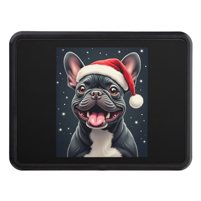 French Bulldog Christmas Long Sleeve T-Shirt Trailer Hitch Cover (Front)