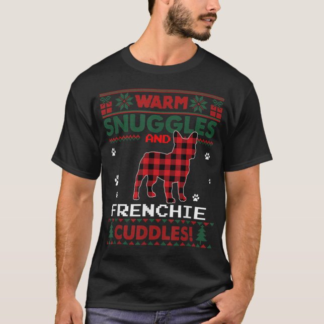 French Bulldog Christmas Pajama Dog Ugly Christmas T-Shirt (Front)