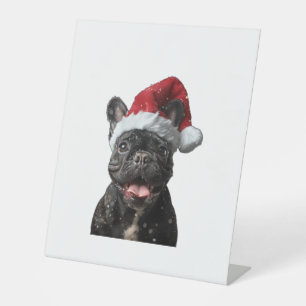 French Bulldog Christmas  Pedestal Sign
