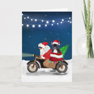 French Bulldog Christmas Santa Claus Card